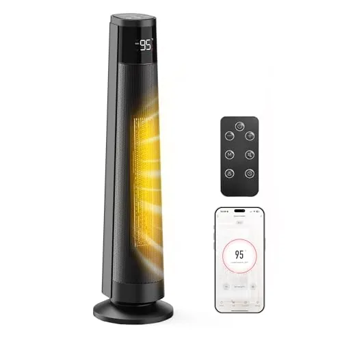 FLANUR 1500W WiFi PTC Tower Heater with Voice Control