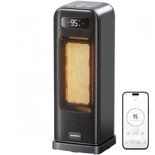 MORENTO Smart Wi-Fi Space Heater 1500W Black
