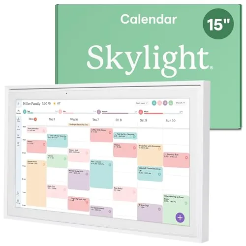 Skylight 15" Touchscreen Family Calendar with Chore Chart