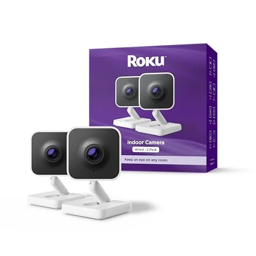 Roku Indoor Camera 1080p Color Night Vision 2-Pack