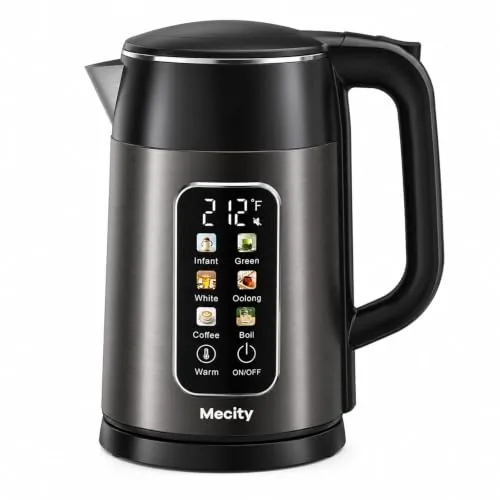 Mecity 1.7L Stainless Steel Temp-Control Electric Kettle