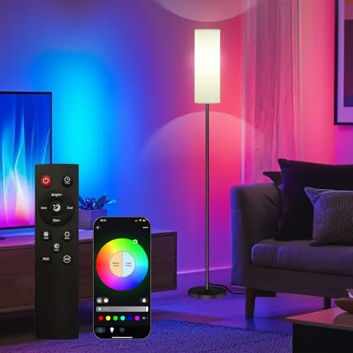 Qaubauyt 67-inch RGB Smart Floor Lamp APP Control