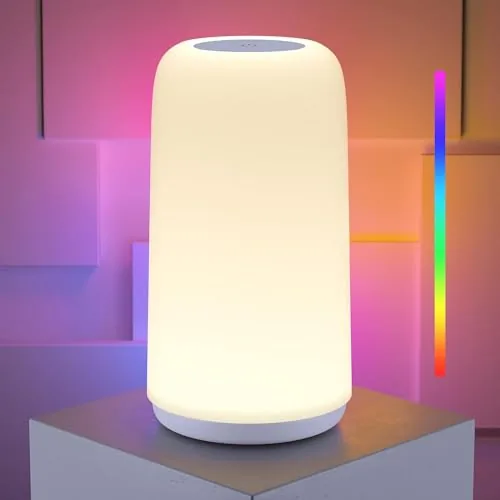 ROOTRO Touch Bedside Lamp RGB Dimmable LED