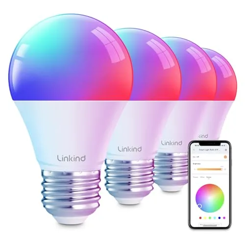 Linkind Smart Bulbs WiFi+BT Dual-Connection RGB E26