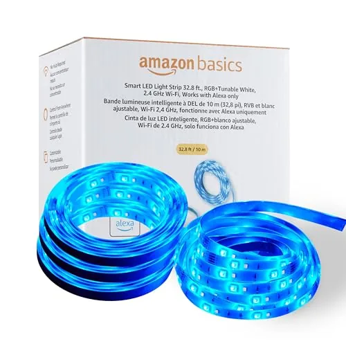 Amazon Basics 32.8ft RGB+Tunable White Smart LED Strip