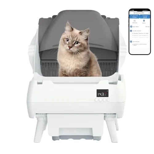 Lohhuby Self-Cleaning Litter Box Open-Design App Control