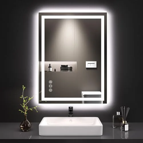 LOAAO 24x32 LED Mirror Backlit and Front-lit