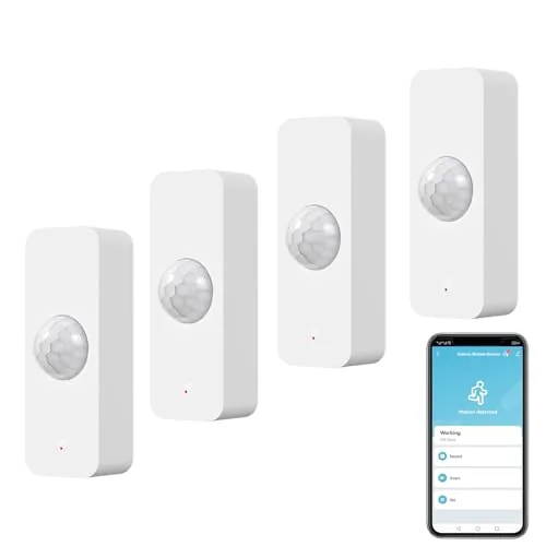 Zecamin WiFi Motion Sensor 4-Pack with Alexa Support
