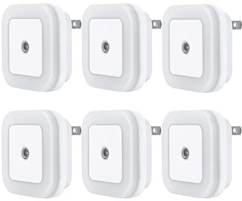 Uigos LED Night Light Dusk-to-Dawn Sensor 6-Pack