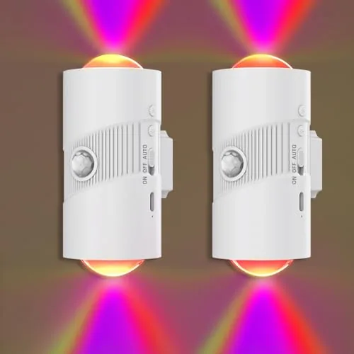 XXMANX RGB Motion Sensor Night Light 2-Pack