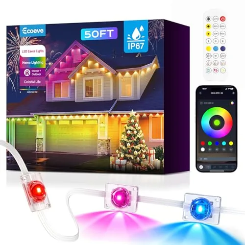 Ecoeve 50ft RGB+IC Permanent Outdoor Eave Lights