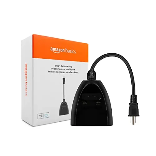 Amazon Basics Outdoor Smart Plug 2-Outlet Alexa Only