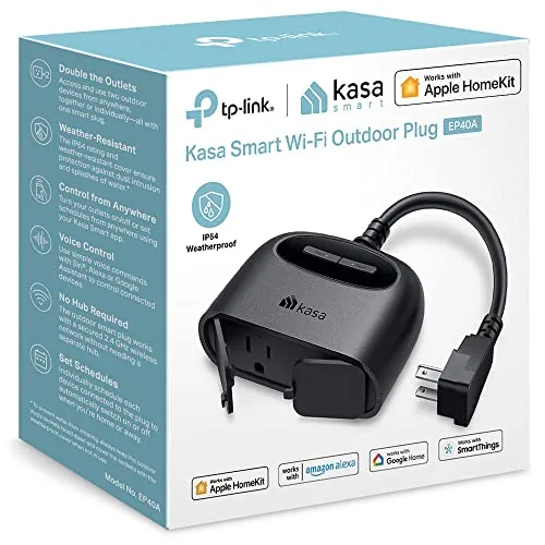 Kasa EP40A HomeKit Outdoor Smart Plug, 2 Sockets