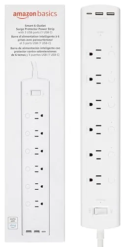 Amazon Basics Smart Plug Strip 6 Outlets 3 USB Alexa