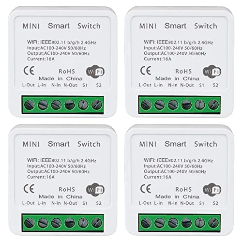Bkiyougo WiFi Smart Switch 16A No-Hub 4-Pack