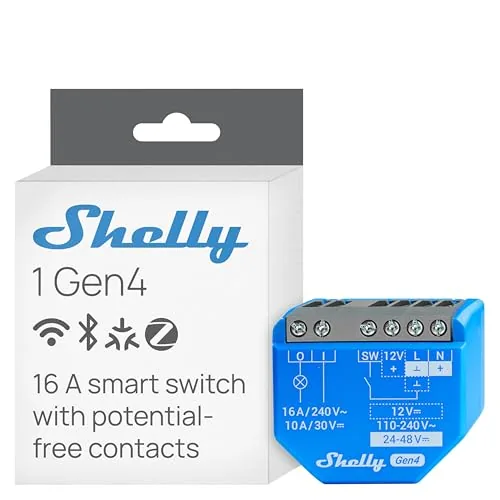 Shelly 1 Gen4 Wi-Fi Zigbee Matter Relay Switch