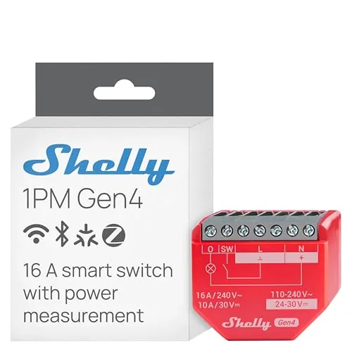 Shelly 1PM Gen4 Smart Relay with Power Metering