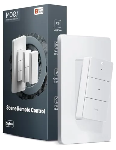 MOES Zigbee 3-Button Scene Remote, 9 Actions
