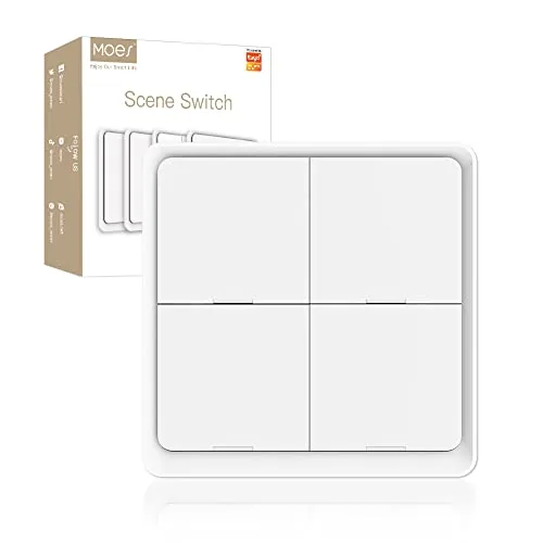 MOES Zigbee 4-Gang Wireless Scene Switch, White
