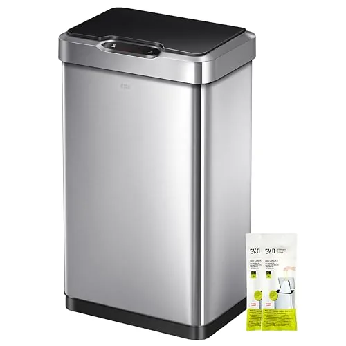 EKO Mirage-T 50L Touchless Stainless Steel Trash Can