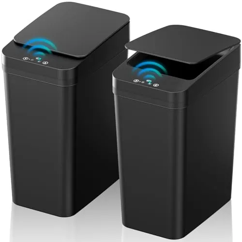 KOEYLE 2-Pack 2.2 Gal Touchless Bathroom Trash Can