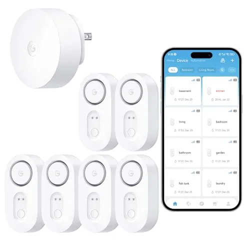 GoveeLife Smart Water Leak Detector 6-Pack, 1804ft Range