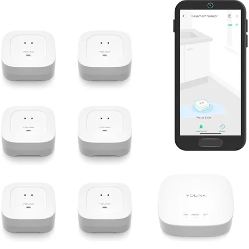 YoLink Hub + 6 Leak Sensor 4 LoRa Starter Kit