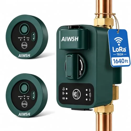 AIWSH Auto Water Shutoff Valve, No-WiFi LoRa System