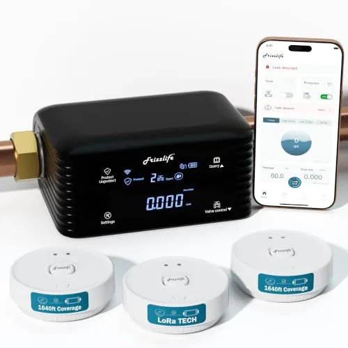 Frizzlife LPG365-P Smart Shutoff Valve with Leak Sensors
