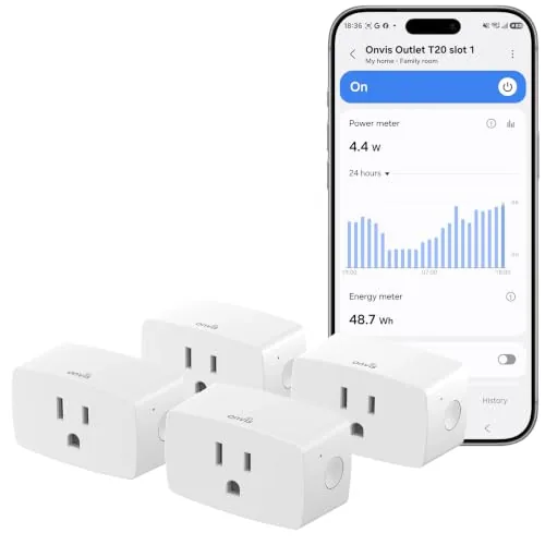 Onvis Smart Plug Matter Thread Energy Monitor 4-Pack